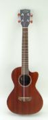 HUDSON ELECTRO-ACOUSTIC CUTAWAY TENOR UKELELE, model 'HUK-MTEC' in case with electric tuner,
