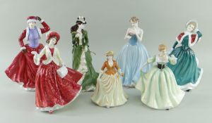 ASSORTED BONE CHINA FIGURINES, including Royal Doulton 'Autumn Stroll' HN4588, 'Christmas Day'