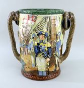 LARGE ROYAL DOULTON NELSON COMMEMORATIVE LOVING CUP, c. 1935, limited edition (94/600), designed