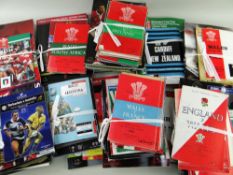 COLLECTION OF RUGBY UNION PROGRAMMES mainly Welsh International, mainly professional era but some