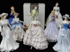 ASSORTED BONE CHINA FIGURINES, including Royal Doulton HN4626 'Summer breezes' # 579 with