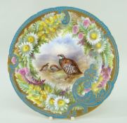 CAULDON PORCELAIN PAINTED CABINET PLATE, by Pope & Birbeck