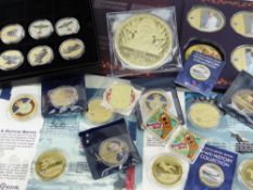 ASSORTED COLLECTIBLE COINS & MEDALLIONS, including six RAF 'A Glorious History' cased medallions