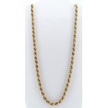 9CT GOLD SPIRAL DESIGN NECKLACE, 57cms long, 11.9gms