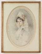 EARLY 20TH CENTURY SCHOOL pencil and watercolour - Portrait of Lilian Albert in Normandy costume,