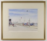 GERALD JOINSON watercolour - A Sunny November Morning, The Front, Penarth, signed, titled and