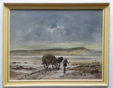 GODWIN BENNETT (1888-1960) oil on board - seaweed cart at low tide, signed, 52 x 68cms Please note