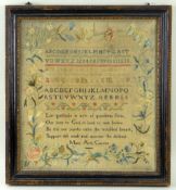19TH CENTURY NEEDLEWORK SAMPLER, by Mary Ann Curson, the elaborate wildflower and butterfly border