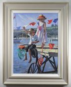 SHERREE VALENTINE DAINES limited edition (42/195) giclee print on canvas board - Fishing From the