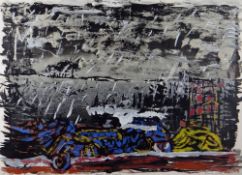 TERRY SETCH artist's proof colour print - abstract, title margin 'Penarth Car Wreck', signed, 61 x