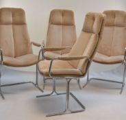 TIM BATES FOR PIEFF FURNITURE: SET OF FOUR LATE 20TH CENTURY DINING CHAIRS, from the Eleganza range,