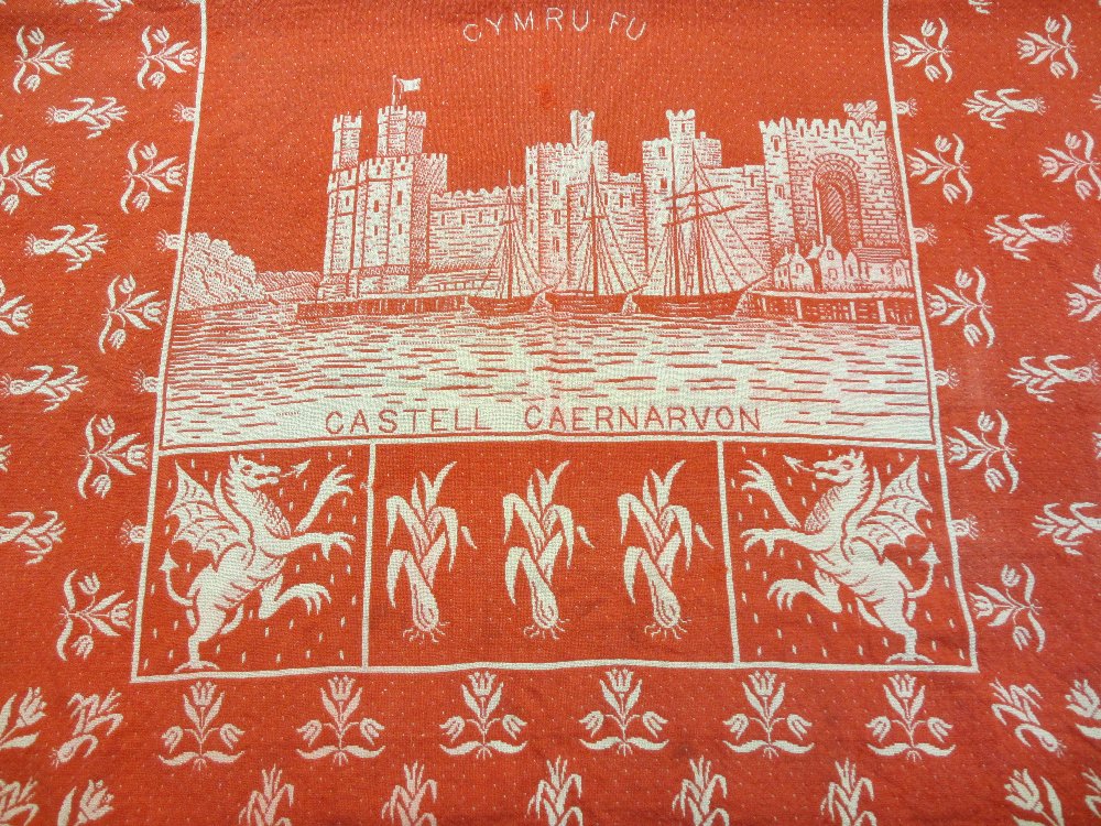 CAERNARFON WELSH WOOL BLANKET - with pictures of Caernarfon Castle and Aberystwyth College - Image 2 of 4