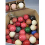 ASSORTED OLD SNOOKER BALLS, a large quantity