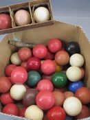 ASSORTED OLD SNOOKER BALLS, a large quantity