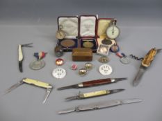 MEDALLIONS, BADGES, PENKNIVES & OTHER COLLECTABLES - a mixed group to include Leyton & District