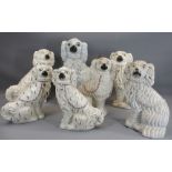 STAFFORDSHIRE COMFORTER DOGS - an assortment (7), 34cms the tallest