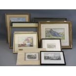 NORTH WALES & PEMBROKESHIRE ENGRAVINGS - Conwy, Kilgerran, Gwrych Castles, also Llanrwst Bridge,