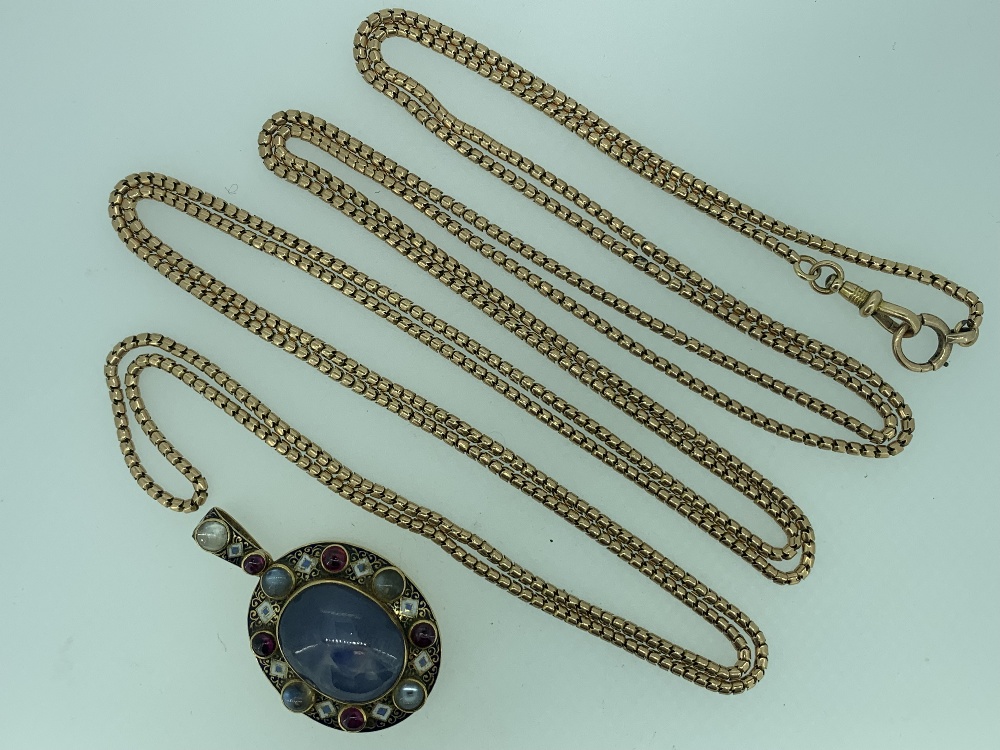 ELIZABETHAN STYLE LOCKET and a 9ct gold muff chain, the locket reportedly fashioned by Liberty, - Image 2 of 9