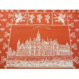 CAERNARFON WELSH WOOL BLANKET - with pictures of Caernarfon Castle and Aberystwyth College