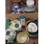 CHINESE POTTERY JAR, MALING DISH, Masons Nangpo plates, Willow pattern teaware, copper lustre,