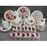 ROYAL ALBERT SWEET ROMANCE TEA & COFFEE SET with tea and coffee pots, milk jugs and sugar basins