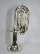 BESSON & CO PROTOTYPE CLASS A SILVER PLATED BAROTONE HORN - with mouthpiece, canvas carry case,