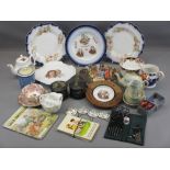 MIXED CHINA & COLLECTABLES to include Shelley Dainty White, Paragon cabinet cup and saucer, wooden