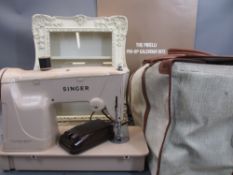 SINGER SEWING MACHINE - mid-century, Model No 315, within a carry case, a wall hanging painted