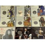 THE ROYAL MINT - The Queen's Beasts and others, uncirculated coins 2 x 2017, 2 x 2018, 2 x 2019,