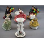 ROYAL DOULTON FIGURINES - The Balloon Man HN1954, The Balloon Seller HN1315, Coralie HN2307, First