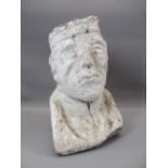 ANTIQUE STONE CARVED HEAD OF A SCOTSMAN