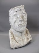 ANTIQUE STONE CARVED HEAD OF A SCOTSMAN