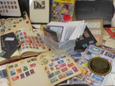 STAMPS - mainly GB, QE2 and earlier, also, Alice in Wonderland commemorative (in several albums/