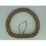 LADY'S TWO TONE BRACELET - UNMARKED BUT BELIEVED GOLD , panther link style but with a double central