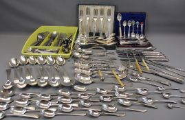 VICTORIAN & LATER LOOSE CUTLERY - a good quantity in two boxes
