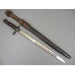 AMERICAN REMINGTON 1917 BAYONET & SCABBARD, 17in fullered blade stamped 'US' with eagle's head and