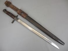 AMERICAN REMINGTON 1917 BAYONET & SCABBARD, 17in fullered blade stamped 'US' with eagle's head and