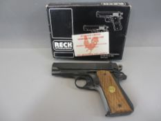 RECK COMMANDER 8MM AUTOMATIC BLANK FIRING STARTER PISTOL (1911 compact type), made in Western