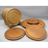 A 'DIGSMED OF DENMARK' mid-century teak type Lazy Susan, 41cms diameter, other wooden table and