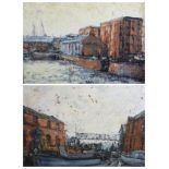 ALAN MACKAY known as L S LOWRY of Merseyside (1943 - 2008) - acrylic on board - a pair of Albert