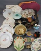 MIXED POTTERY, PORCELAIN & GLASS COLLECTABLES, ETC to include Victorian glass baskets, Radford,