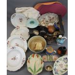 MIXED POTTERY, PORCELAIN & GLASS COLLECTABLES, ETC to include Victorian glass baskets, Radford,