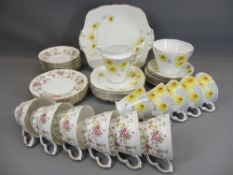 TEAWARE - Royal Stafford, Queen Anne, floral decorated - approximately 30 pieces total