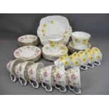 TEAWARE - Royal Stafford, Queen Anne, floral decorated - approximately 30 pieces total