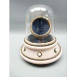 WATCH HOLDER - Victorian wooden pocket watch holder with a hinged glass dome