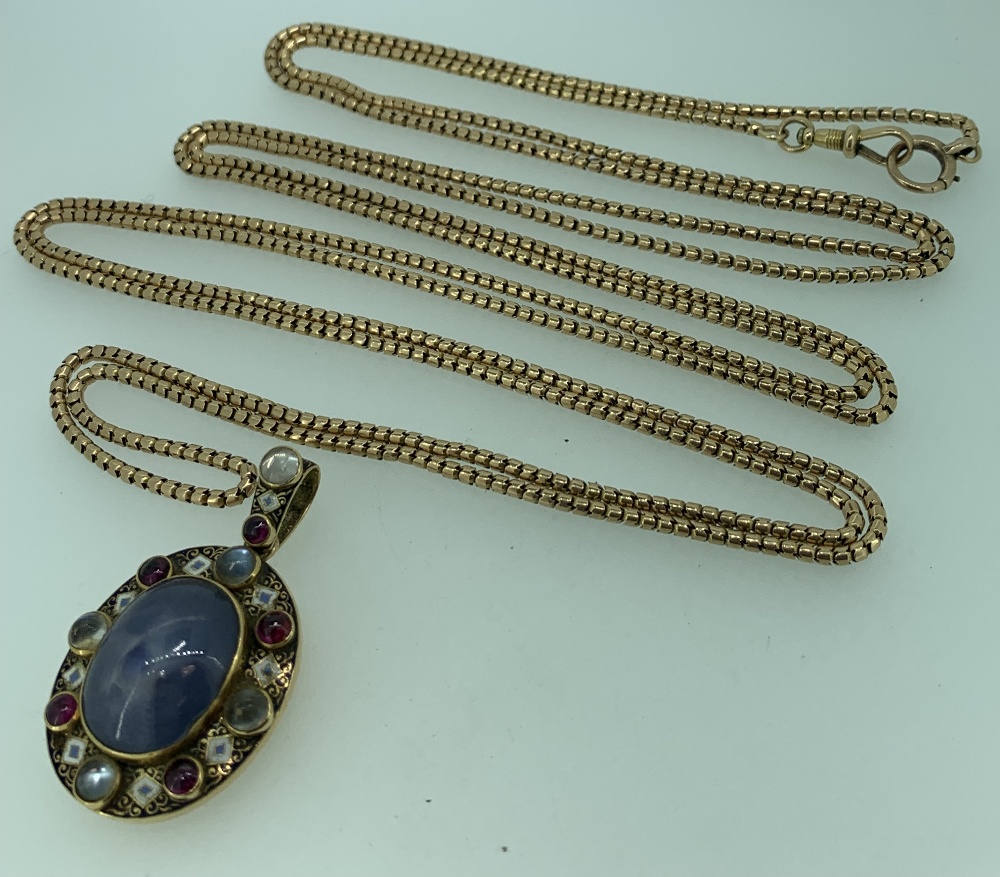 ELIZABETHAN STYLE LOCKET and a 9ct gold muff chain, the locket reportedly fashioned by Liberty, - Image 3 of 9