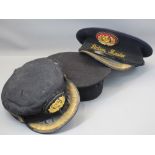 RAILWAYANA - Station Master's hat by J Compton Sons & Webb London, a similar era conductor's hat and