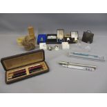 MIXED COLLECTABLES GROUP to include Parker pens, Hicks patent specific gravity spirit bubble