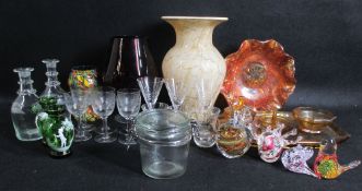 ART & ANTIQUE GLASS - an assortment including vase, 27cms tall