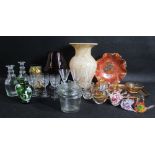 ART & ANTIQUE GLASS - an assortment including vase, 27cms tall